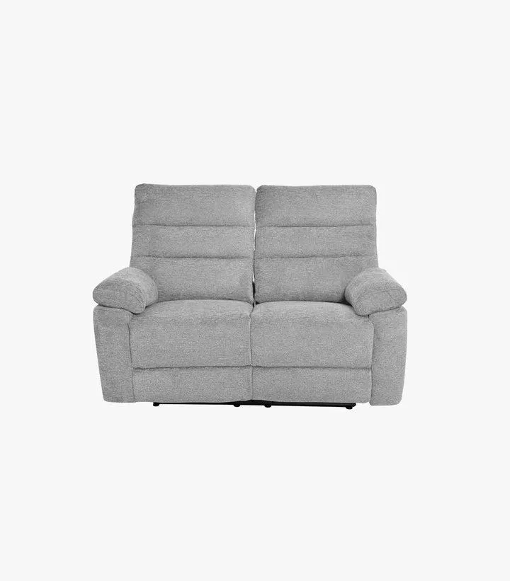 Love Seat Kenji de tela color gris