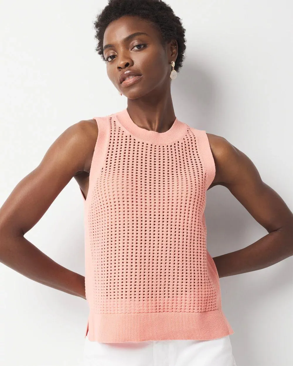 Sequin Shimmer Sweater Tank Top