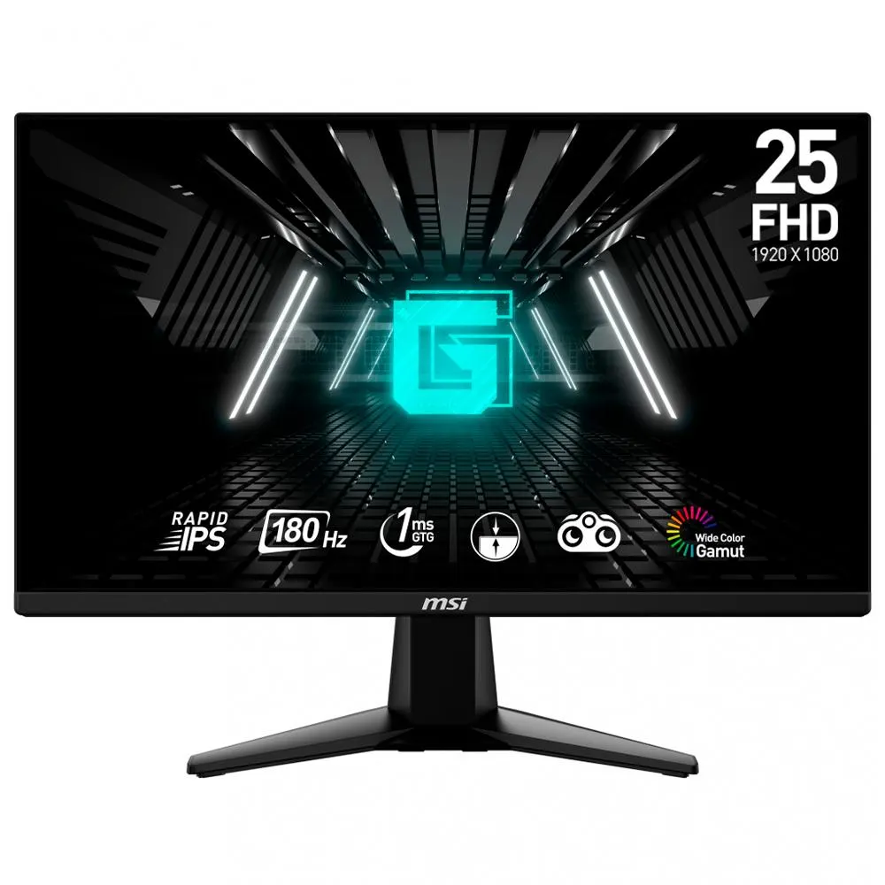 Monitor Gamer MSI G255F LCD / 24.5" / Full HD / Rapid IPS / 180Hz / AMD FreeSync / HDMI/DisplayPort / Negro / G255F
