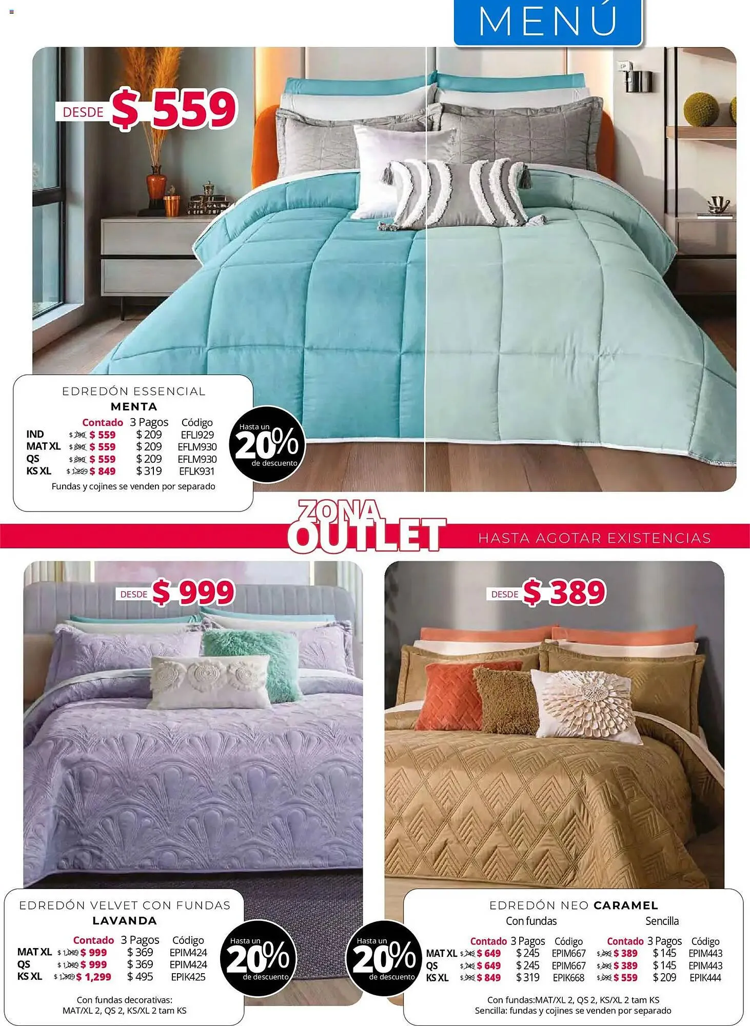 Catálogo de Catálogo Colchas Concord 1 de mayo al 1 de agosto 2026 - Pagina 220