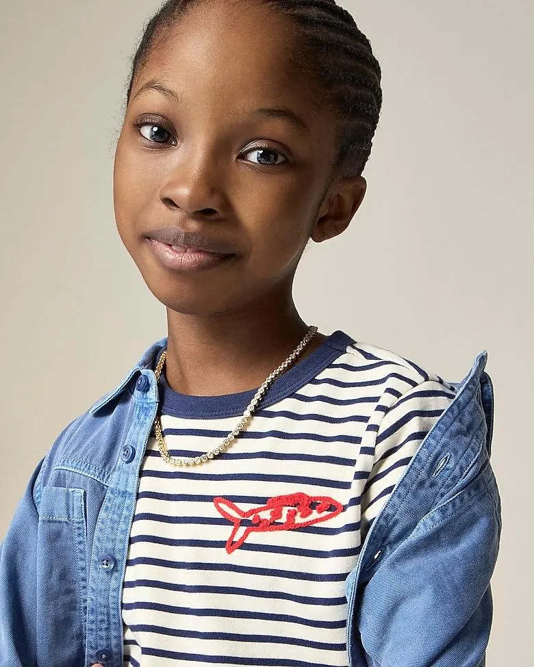 Girls' critter tee with embroidery