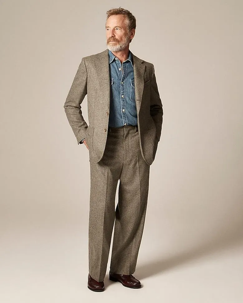 Relaxed-fit suit jacket in English merino wool