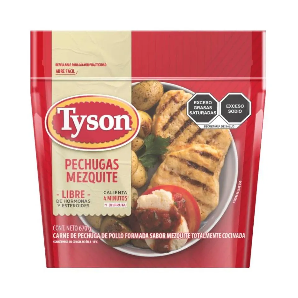 Pechugas Tyson sabor mezquite totalmente cocinada 670 g