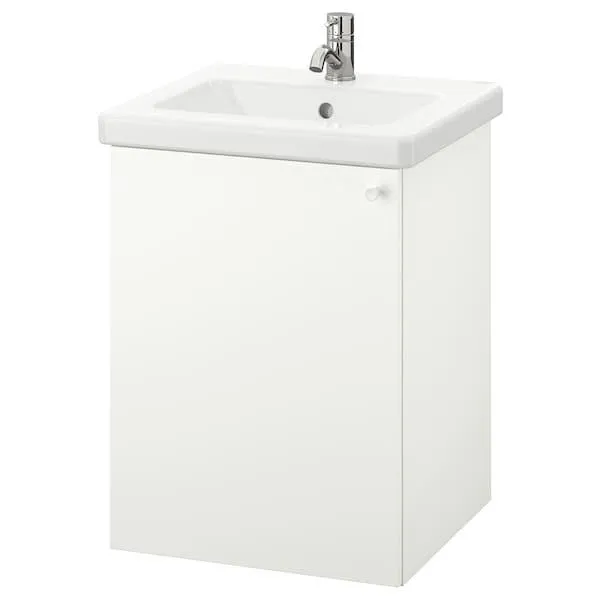 Mueble de lavabo con grifo 1 puerta, blanco/Pilkån grifo,