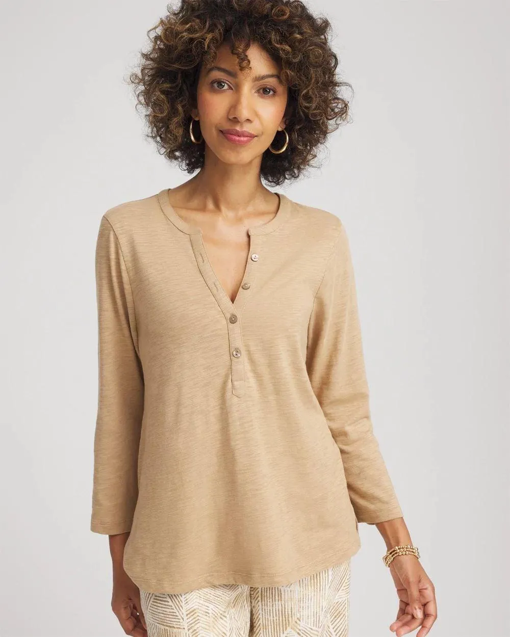 Cotton Slub Henley Shirt