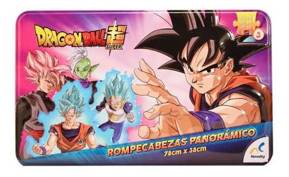 Dragon Ball Super Rompecabezas Panoramico 3 En 1 En Caja Metalica Novelty