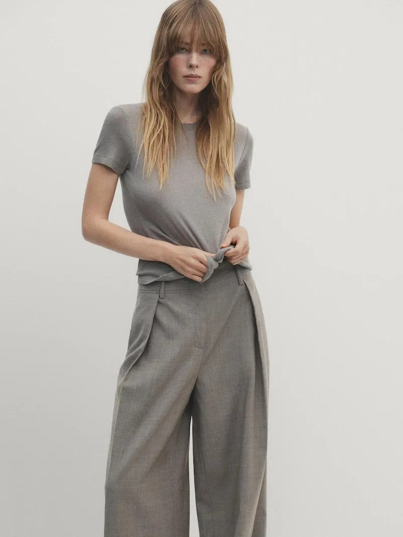 Camiseta manga corta mezcla algodón