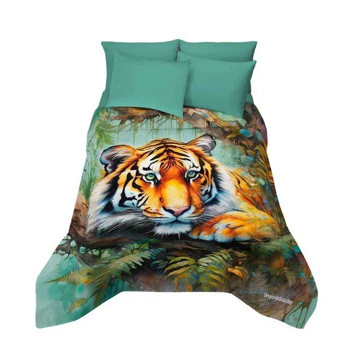 COBERTOR NUEVA ERA MATRIMONIAL TIGRE ARBOL