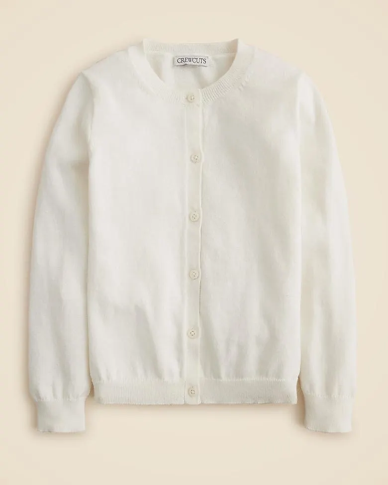 Girls' uniform cardigan in cotton