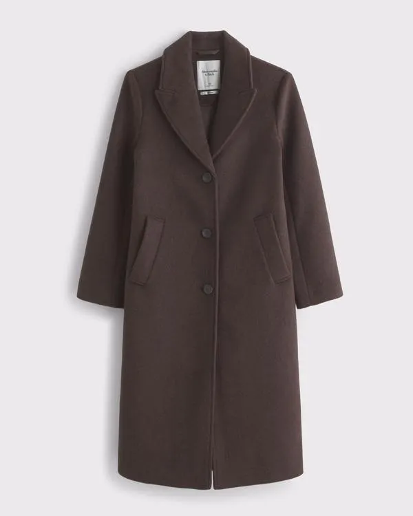 Recycled Wool-Blend Tailored Topcoat