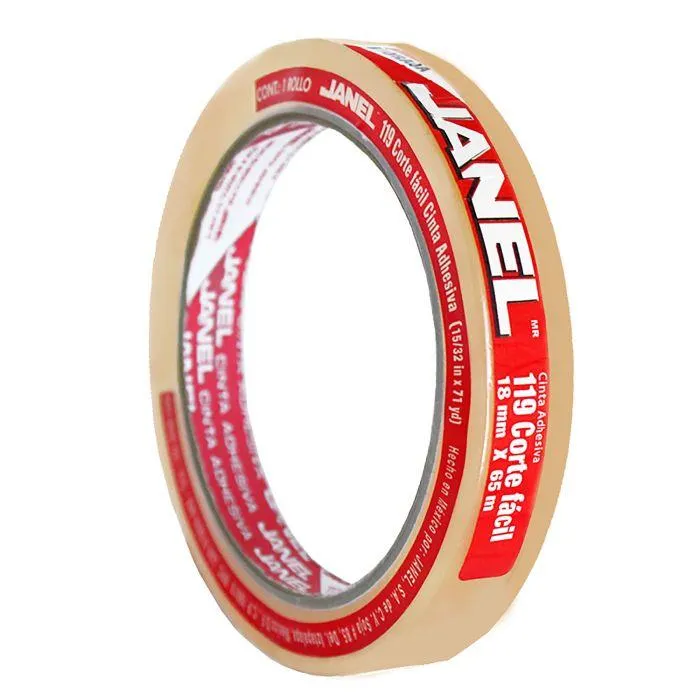 Cinta Adhesiva Janel 119 18 mm x 65 m. Corte Fácil
