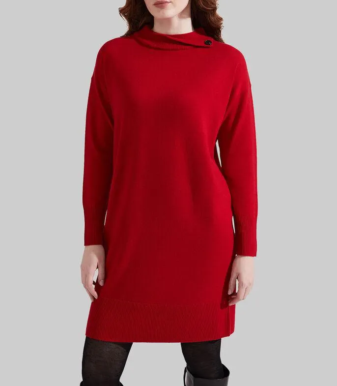 Vestido midi con manga larga Talia Mujer