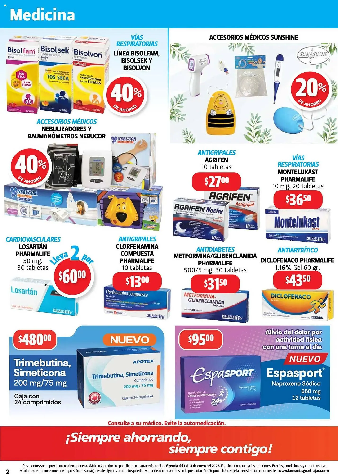 Catálogo de Folleto Farmacias Guadalajara 1 de enero al 14 de enero 2026 - Pagina 2
