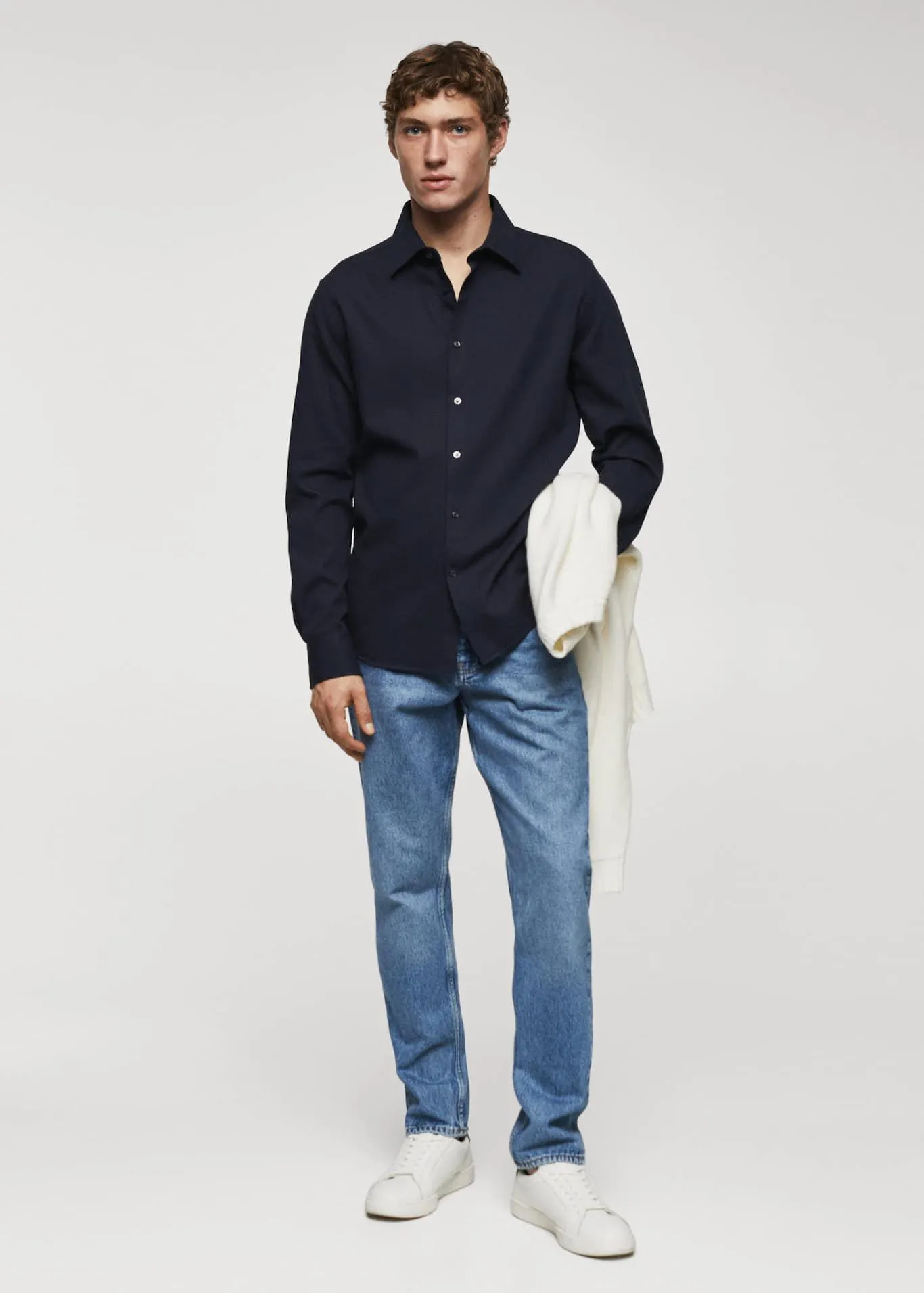 Camisa slim fit algodón estructura