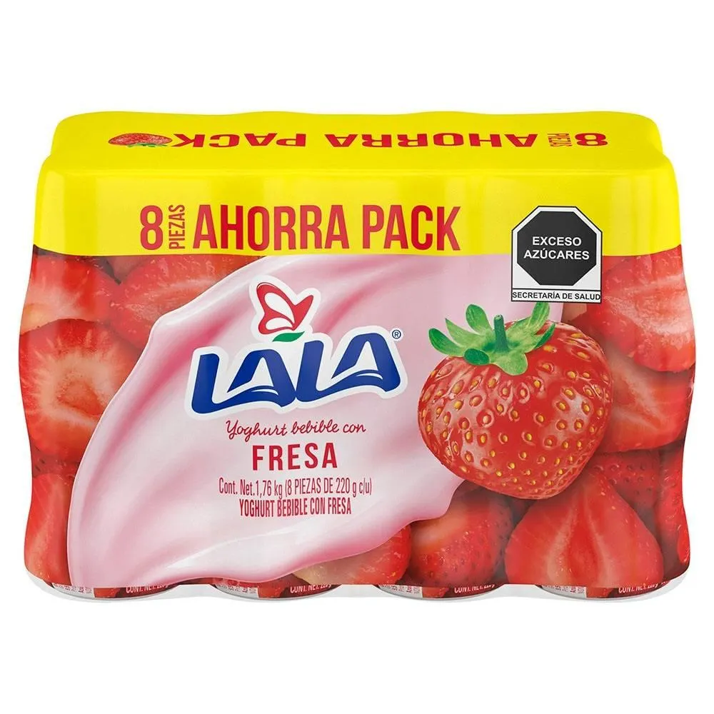 Yogurt bebible Lala fresa 8 pzas de 220 g c/u