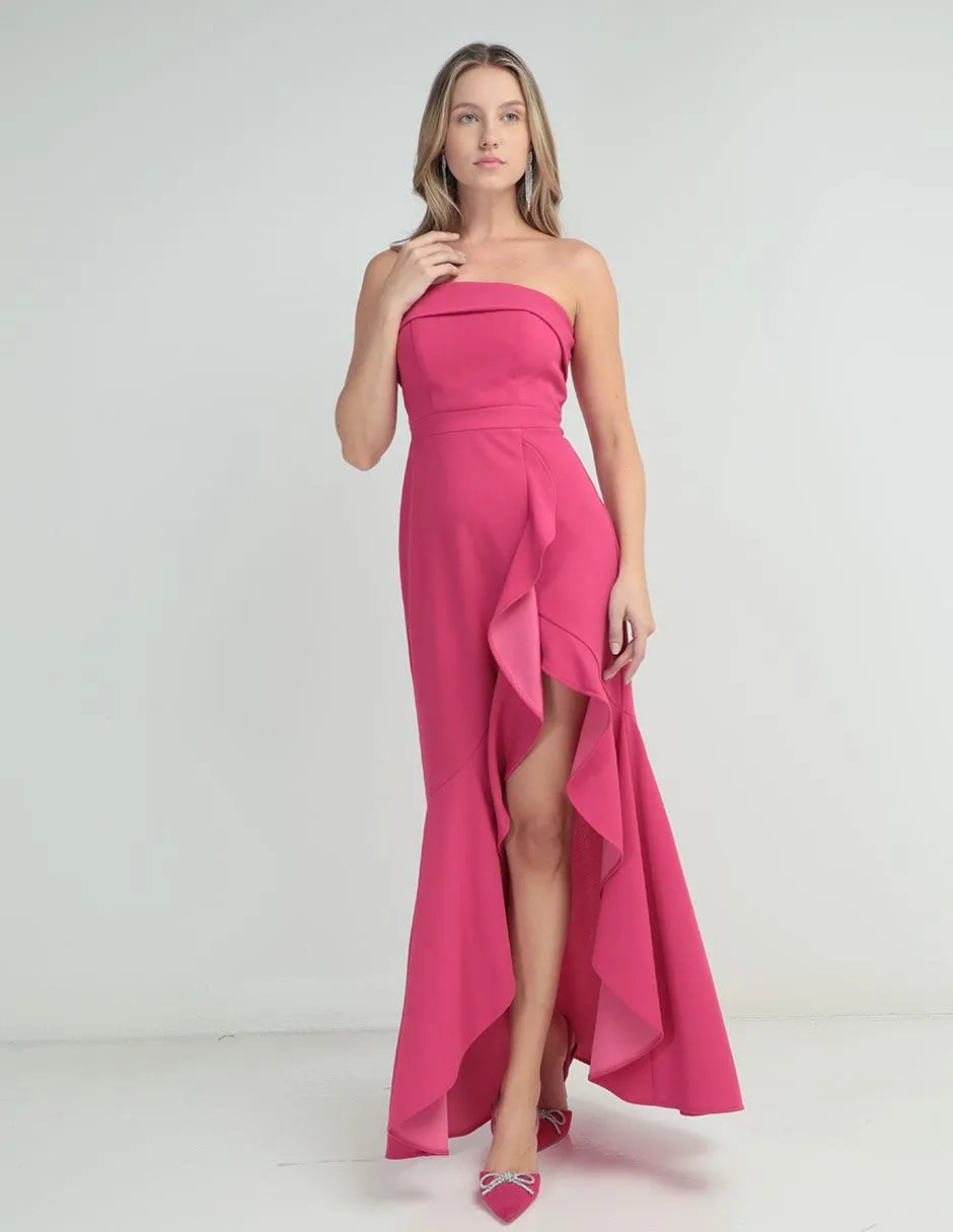 Vestido largo de fiesta RUE by Rue de la Paix escote bardot