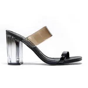 SANDALIA TACÓN MEDIO CAPA DE OZONO PARA MUJER ESTILO 637803 NEGRO