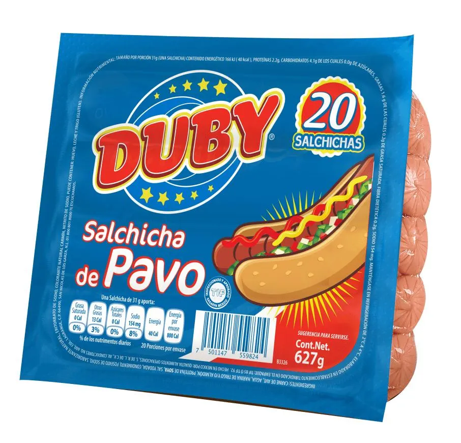 Salchicha Viena Duby 20 Pzas 627Grs