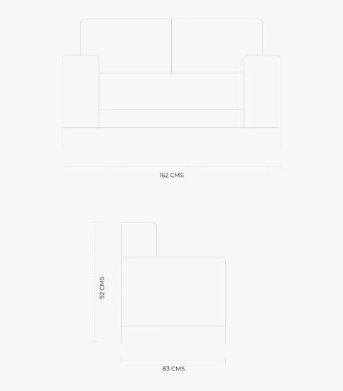 Love Seat Baykan de Tela Color Gris