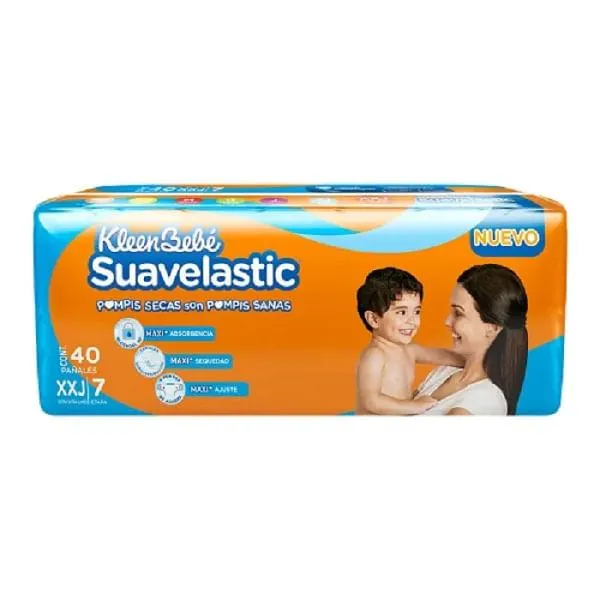 Pañal kbb suavelasticx jumbo 40 pzas.