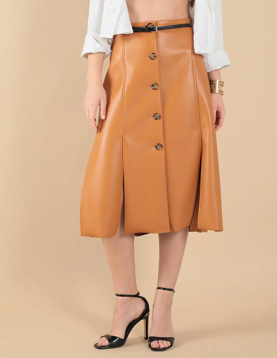 Falda midi a la cintura