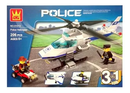 Divertibloques Helicóptero Policiaco 3 En 1 - Mi Alegría