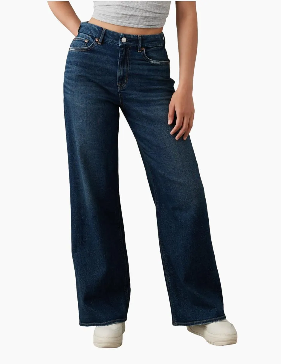 Jeans wide leg American Eagle corte cintura para mujer