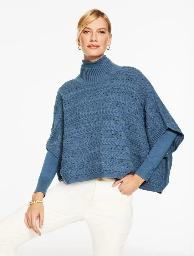 Cable Knit Poncho