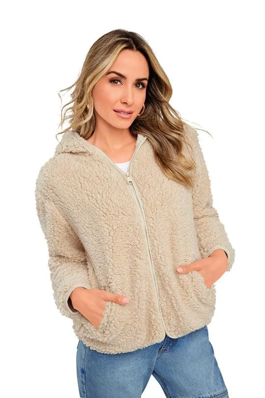 CHAMARRA DE DAMA BEIGE DE SHERPA 94291