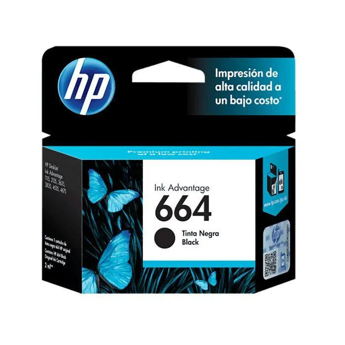 CARTUCHO INKJET NEGRO 664 H.P. F6V29AL 2 ML. P/1115,2135,3635,3835