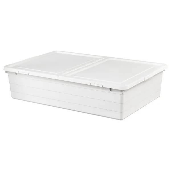 Caja para almacenaje con tapa, blanco,
