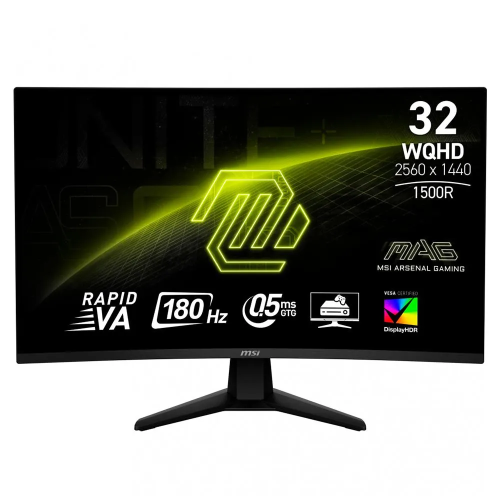 Monitor Gamer Curvo MSI MAG 32CQ6F LED 31.5" / Quad HD / 180Hz / HDMI/DisplayPort / Negro / 32CQ6F
