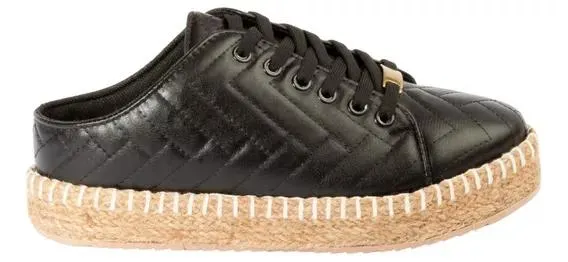 Tenis Sueco De Yute Mujer Marisa Negro