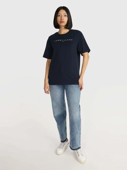 Playera con logo bordado de mujer Tommy Jeans