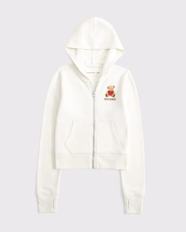 slim graphic full-zip hoodie