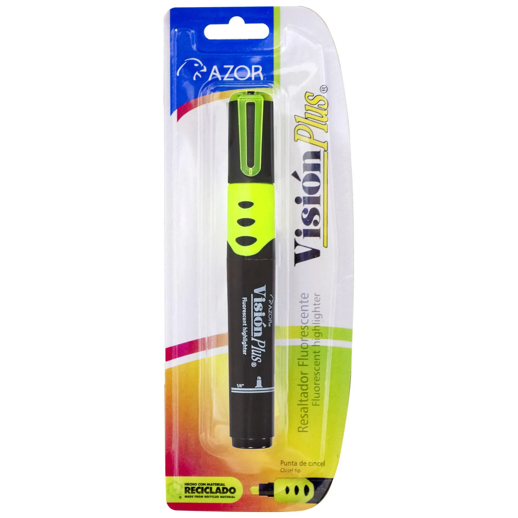 Marcatextos Azor Visión Plus Bl/1 Amarillo, Punta Cincel