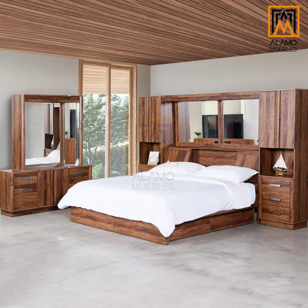 Recámara Forest King Size Roble Americano 5 Piezas