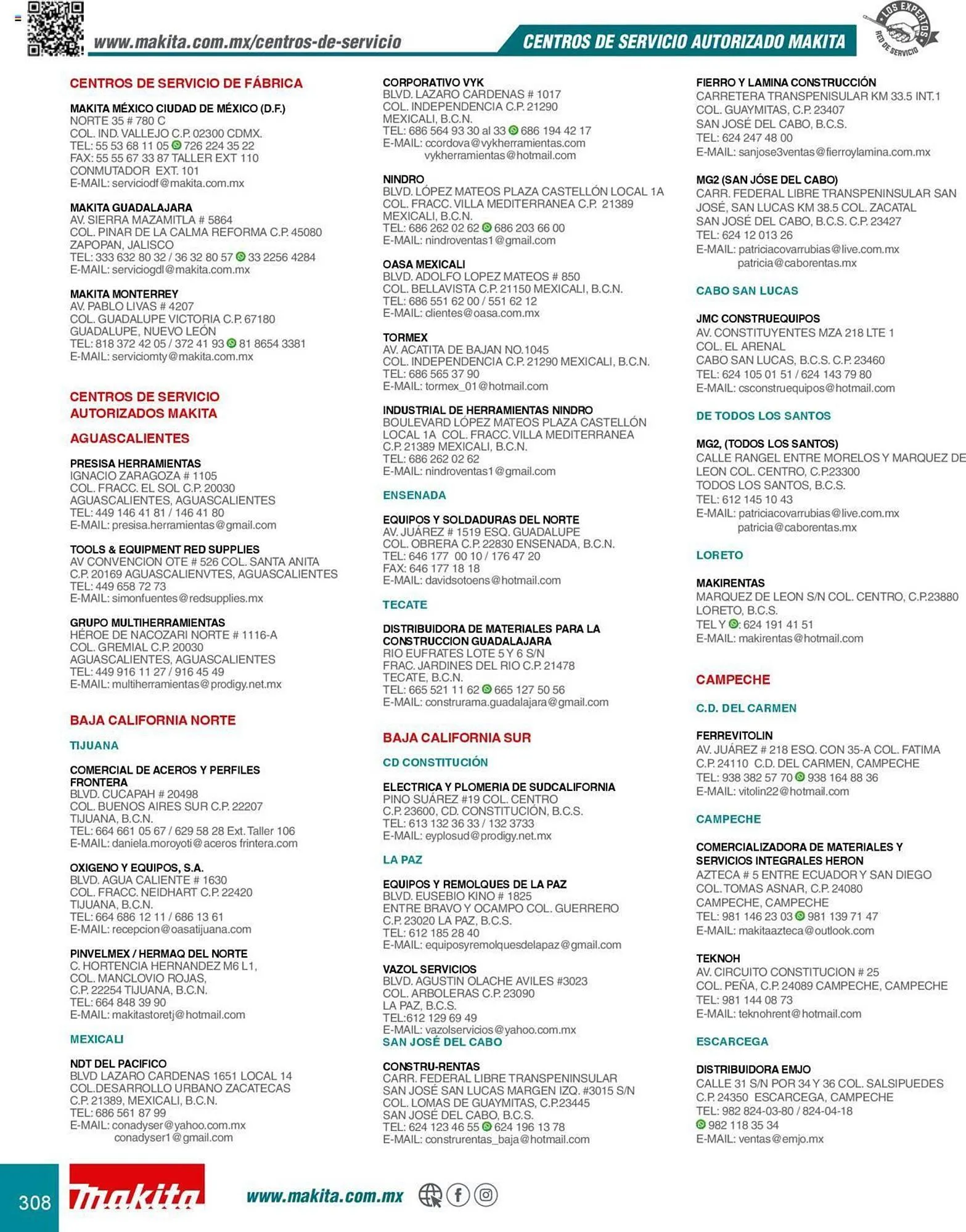 Catálogo de Catálogo Makita 8 de julio al 31 de diciembre 2025 - Pagina 308