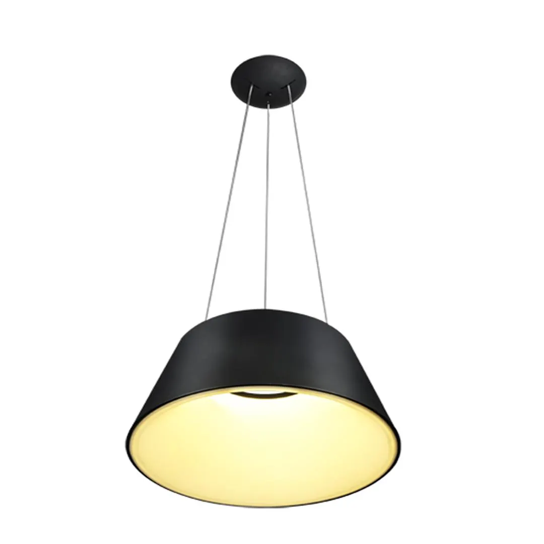 Lámpara colgante led de aluminio y acrílico en acabado negro y blanco con cable de 3m