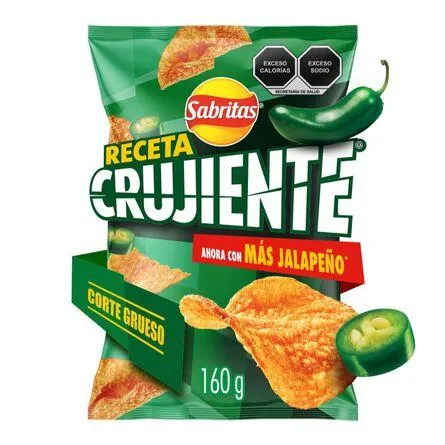 Papas Sabor Chile Jalapeño Sabritas Receta Crujiente 170 G