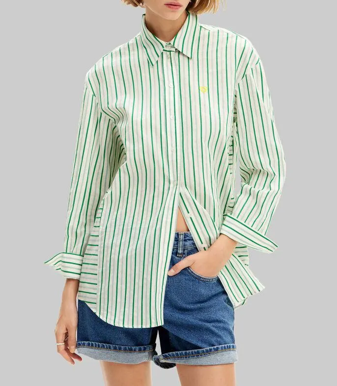 Camisa rayas manga larga Dakota Mujer