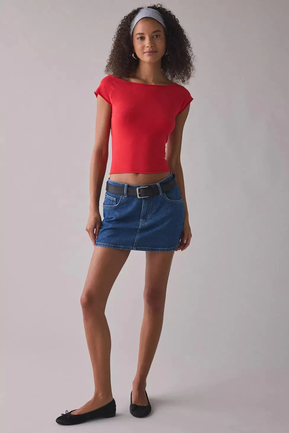 Out From Under Cotton Compression Boatneck Cropped Tee
