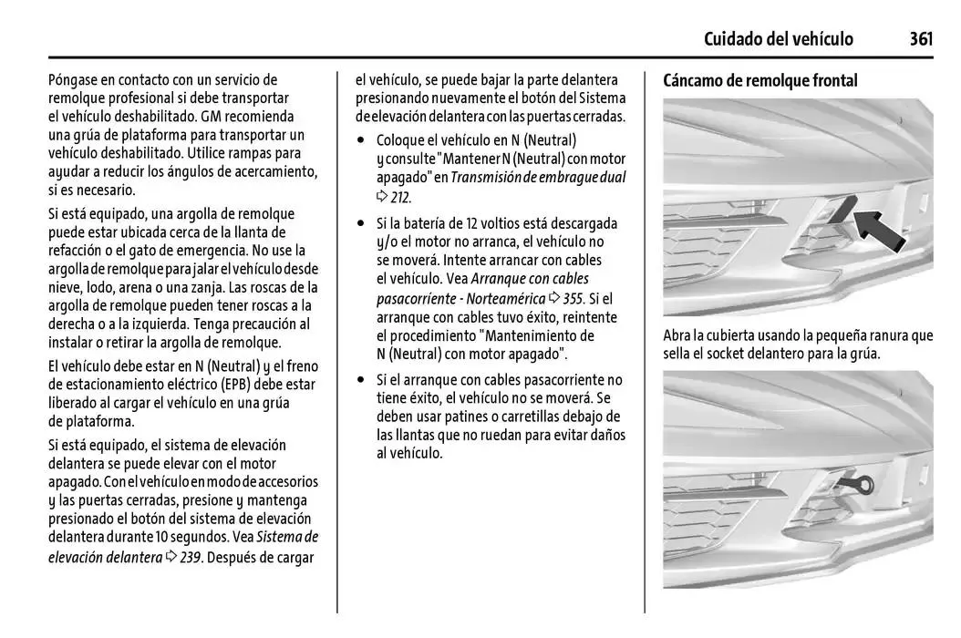 Catálogo de Chevrolet Corvette Stingray Manual del propietario 22 de enero al 31 de diciembre 2025 - Pagina 362