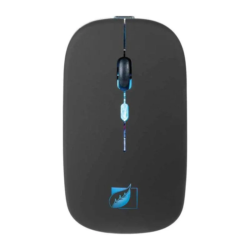 Mouse Inalámbrico RGB Recargable Negro de 1,600 DPI Green Leaf 18-8859