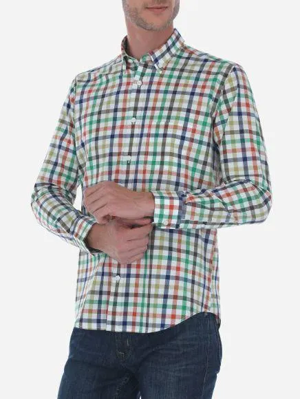 Camisa Regular Fit de Cuadros Multicolor