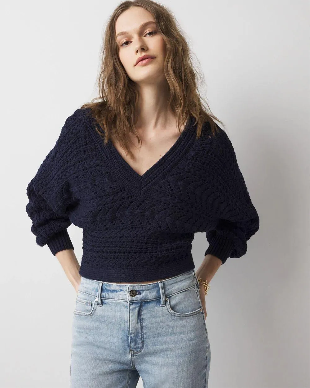 Chunky Knit Dolman Pullover Sweater
