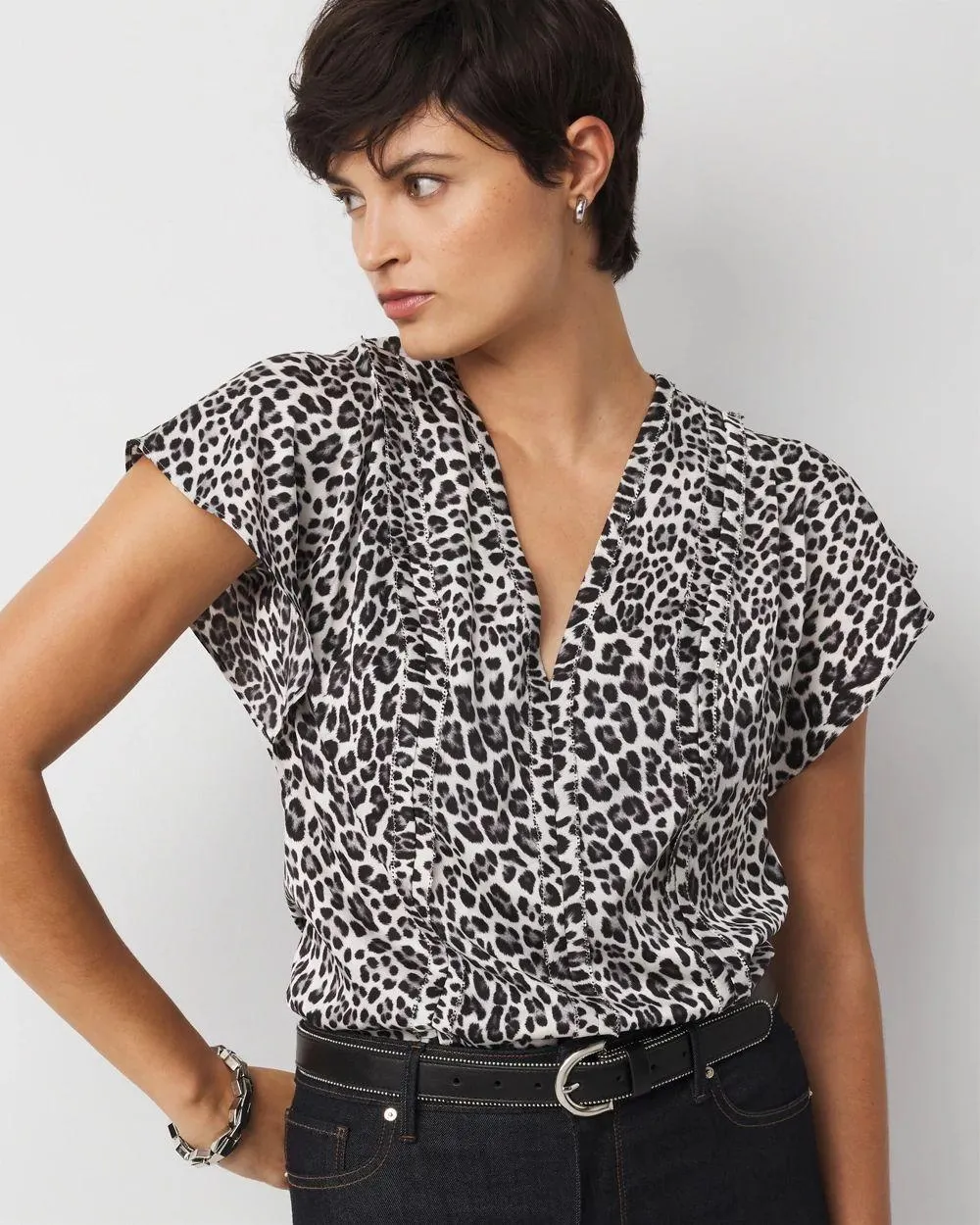 Flutter Sleeve Satin Shell Top