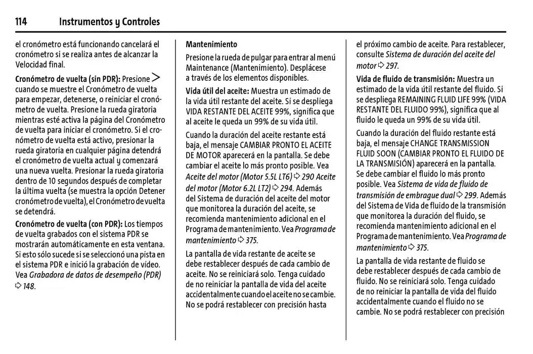 Catálogo de Chevrolet Corvette Stingray Manual del propietario 22 de enero al 31 de diciembre 2025 - Pagina 115