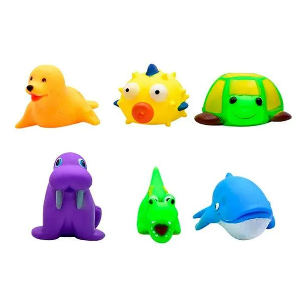 Juguetes para Baño Baby FUNNY TOYS Multicolor 6 pzas