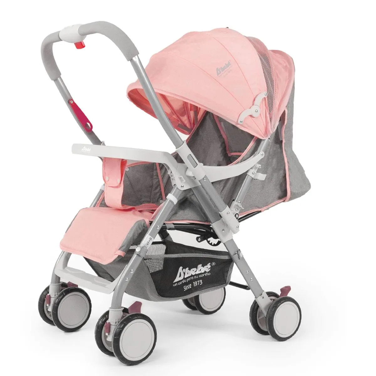 Carriola D´bebé reversible con repisa Baby BM rosa